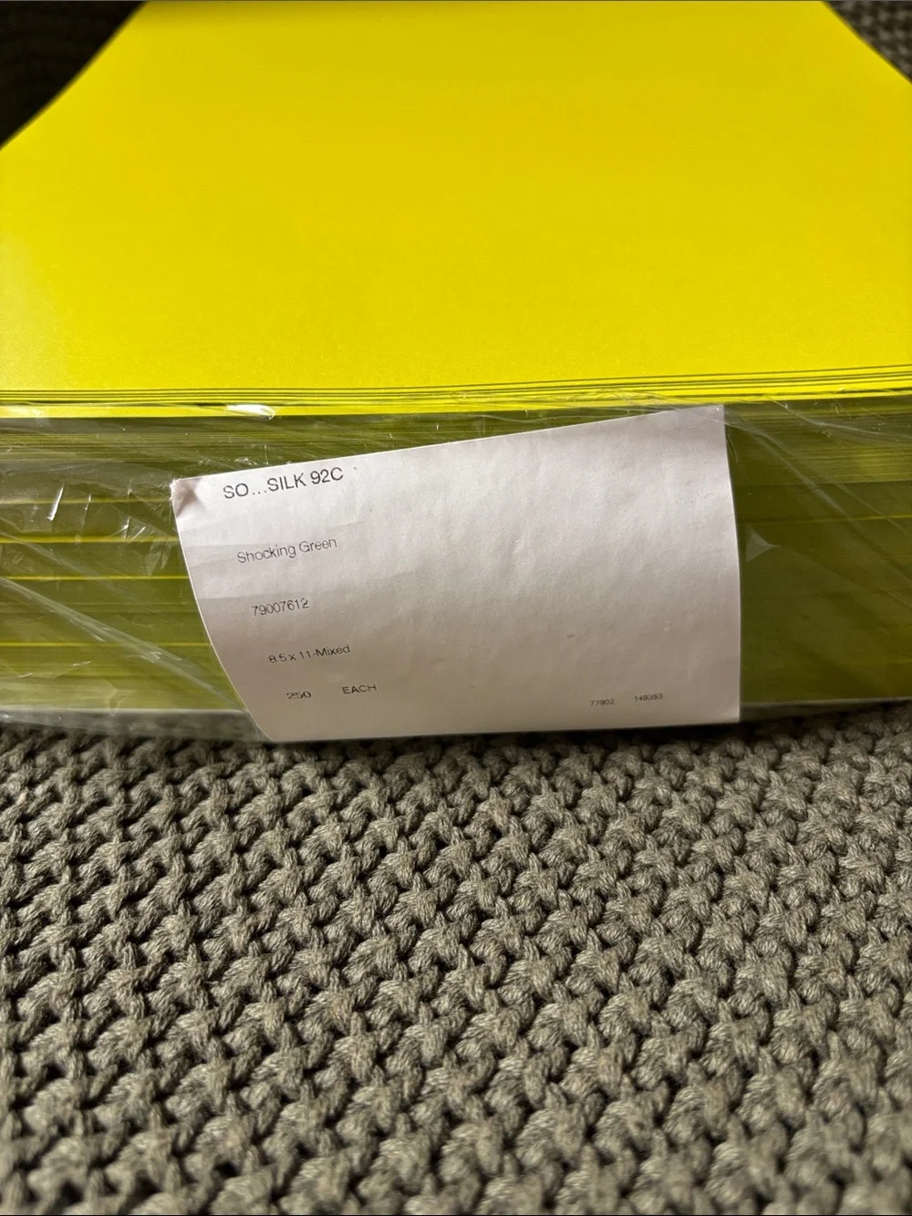 Shocking Green 8x11 paper stack Crafting Cardstock